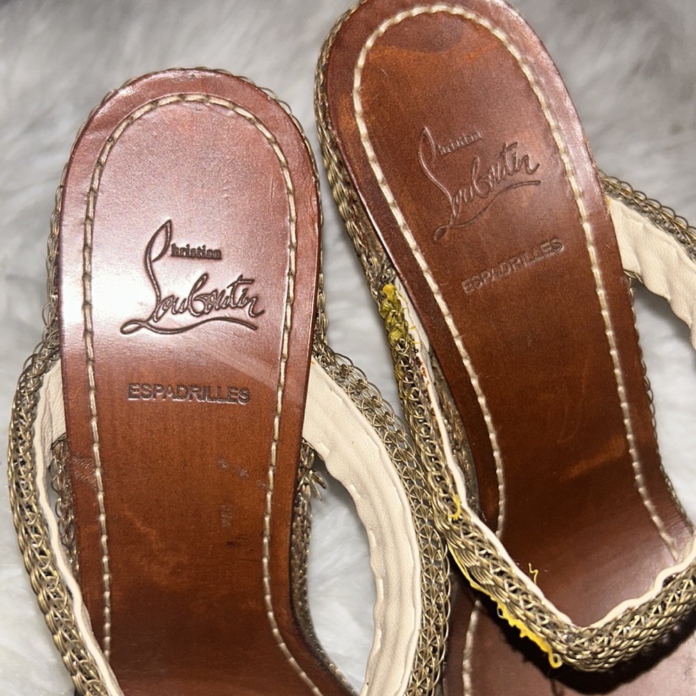 LOUIS VUITTON CADENA WEDGE ESPADRILLES SANDALS - Picture 6 of 15